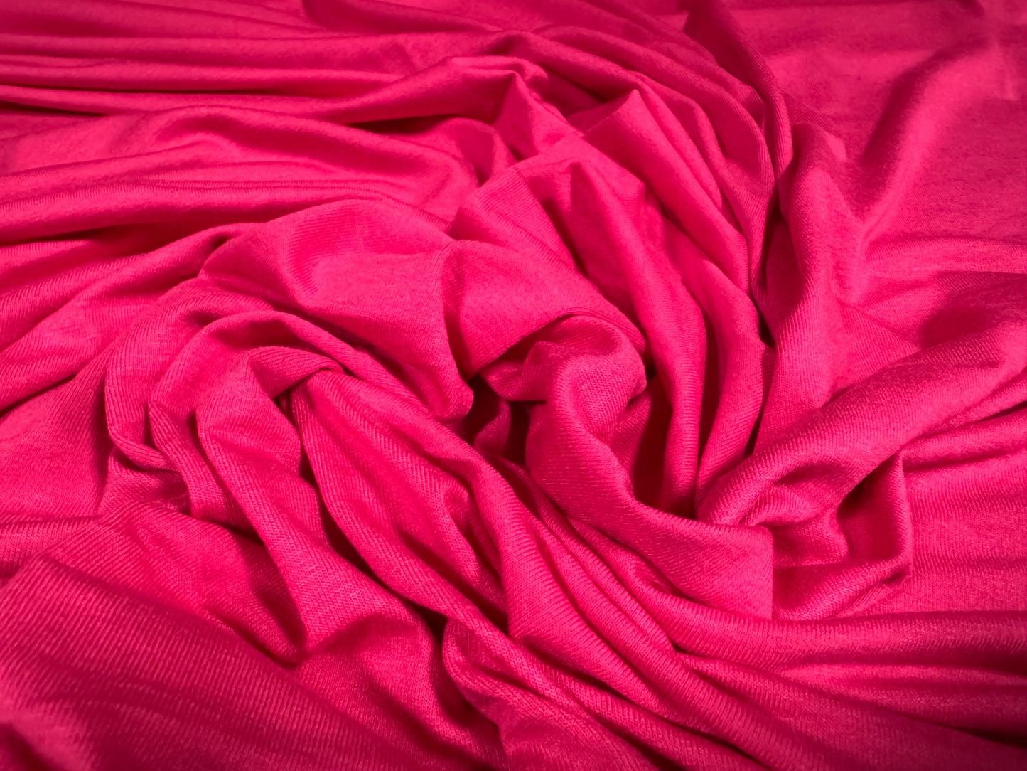 Viscose spandex stretch single jersey fabric, per metre - plain - bright cerise pink