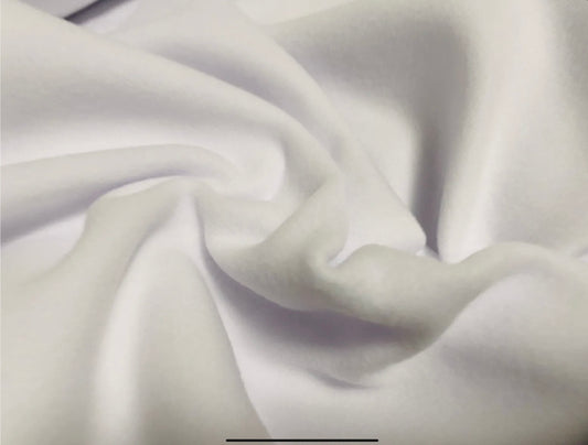 Single sided Polar fleece fabric, per metre - plain - white