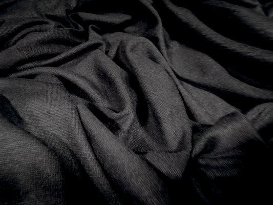 Soft interlock jersey fabric, per metre - plain - black
