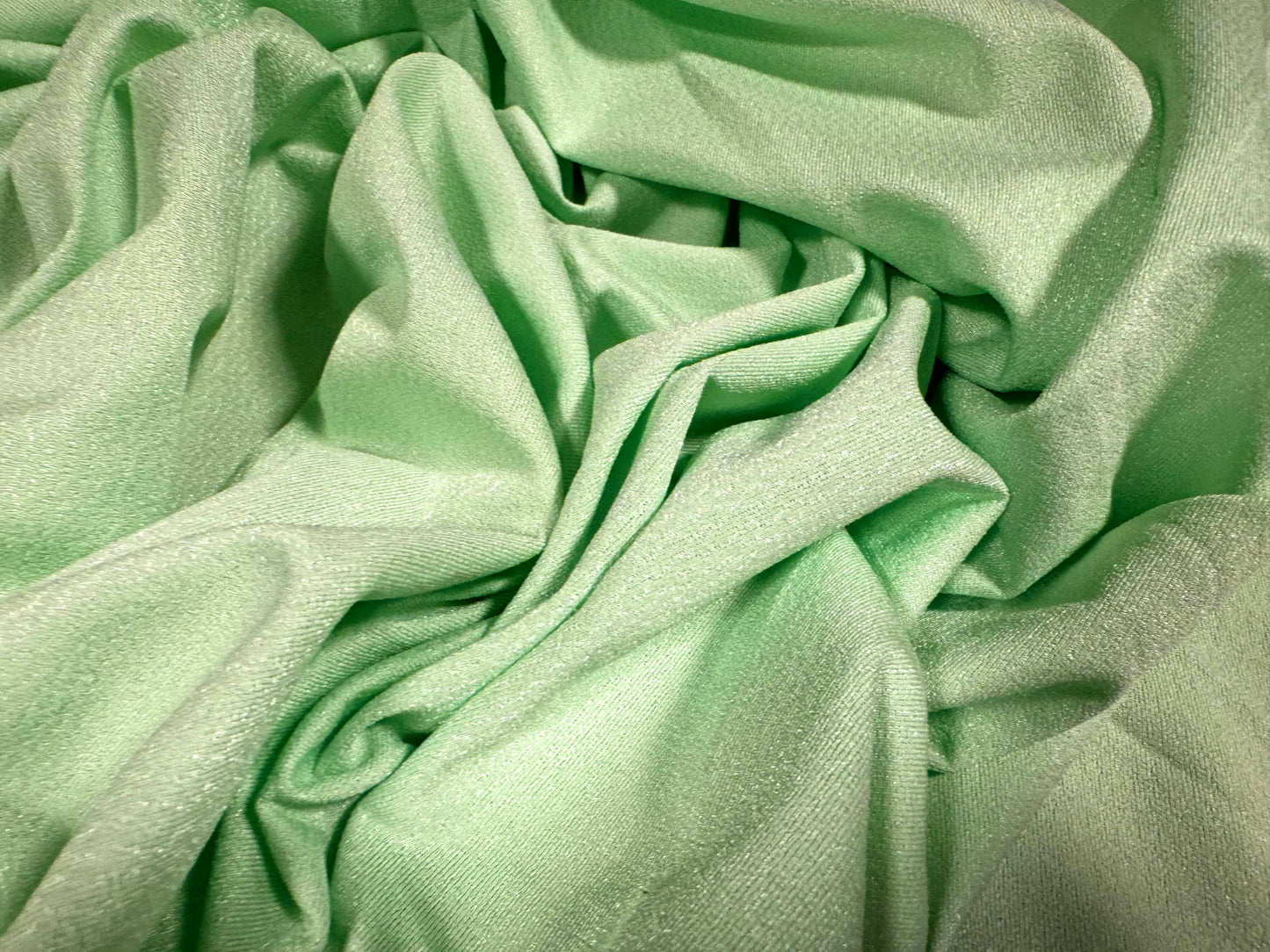 Crepe jersey fabric, per metre - micro jacquard - mint green