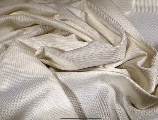 Heavyweight rib jersey fabric, per metre - plain - ivory