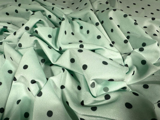 Swimwear stretch spandex jersey fabric, per metre - polka dot print - aqua