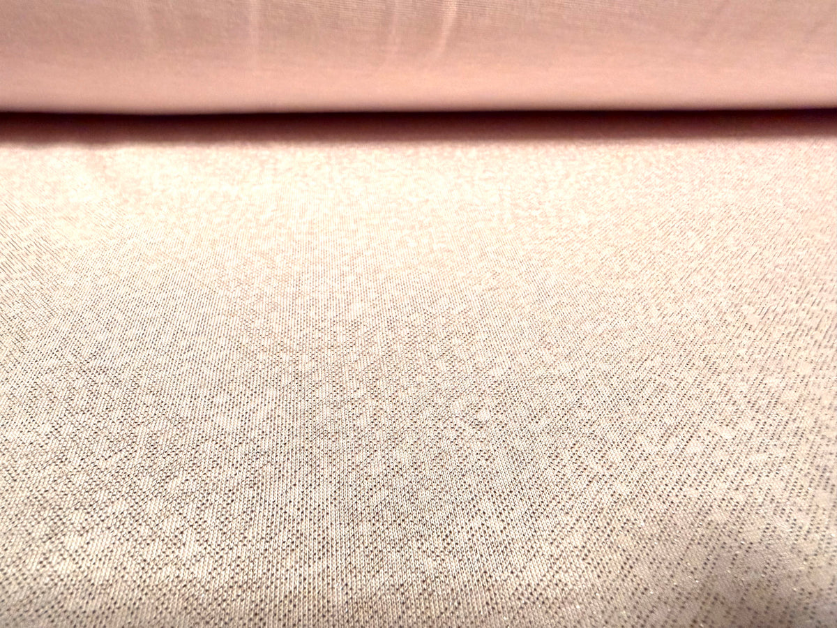 Metallic viscose single jersey fashion fabric, per metre - plain - pastel pink