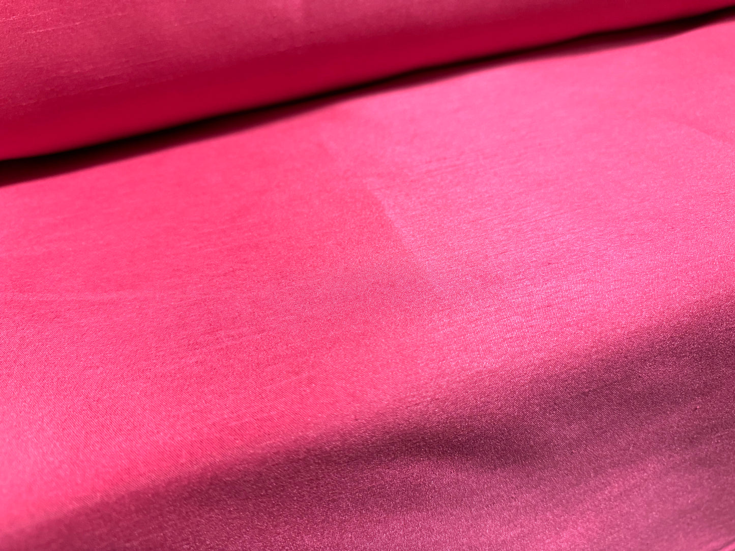 Shantung satin faux silk woven dress fabric, per metre - plain - cerise