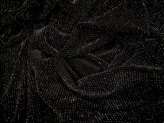 Slinky spandex jersey fabric with metallic lurex, per metre - black & silver