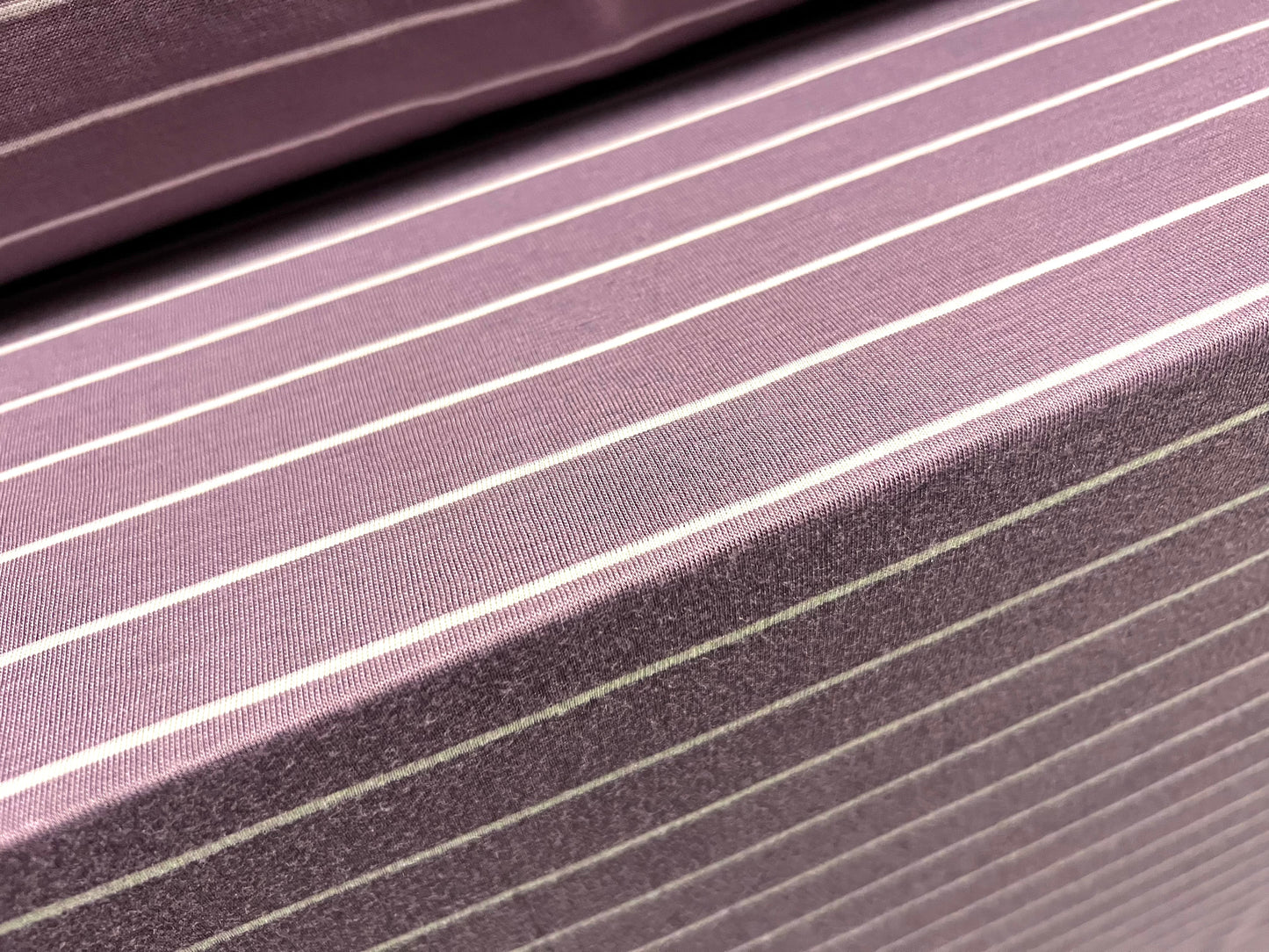 Viscose blend single jersey fabric, per metre - stripe - lavender & white