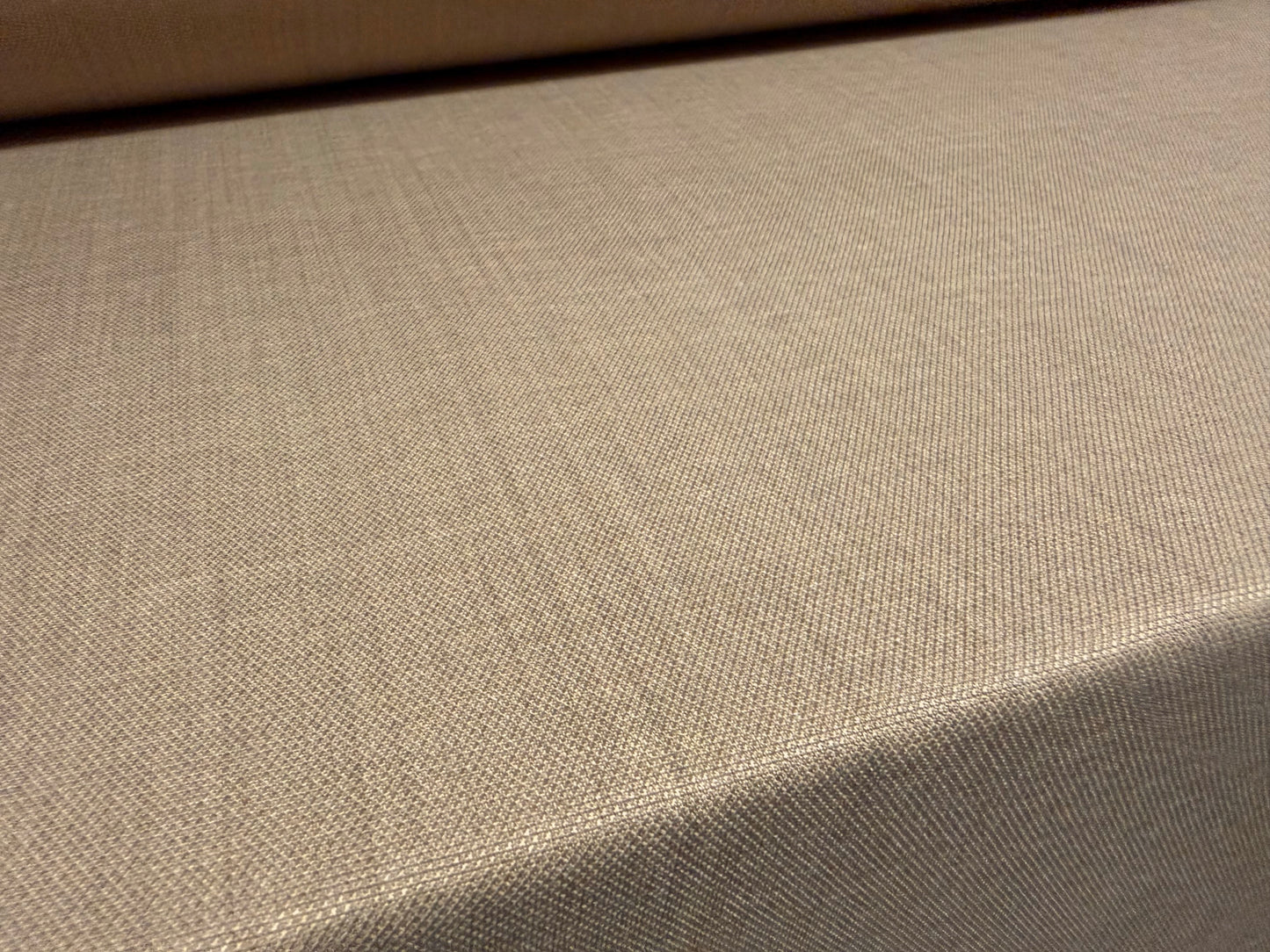 Linen look cationic woven dress trouser skirt fabric, per metre - plain - light brown