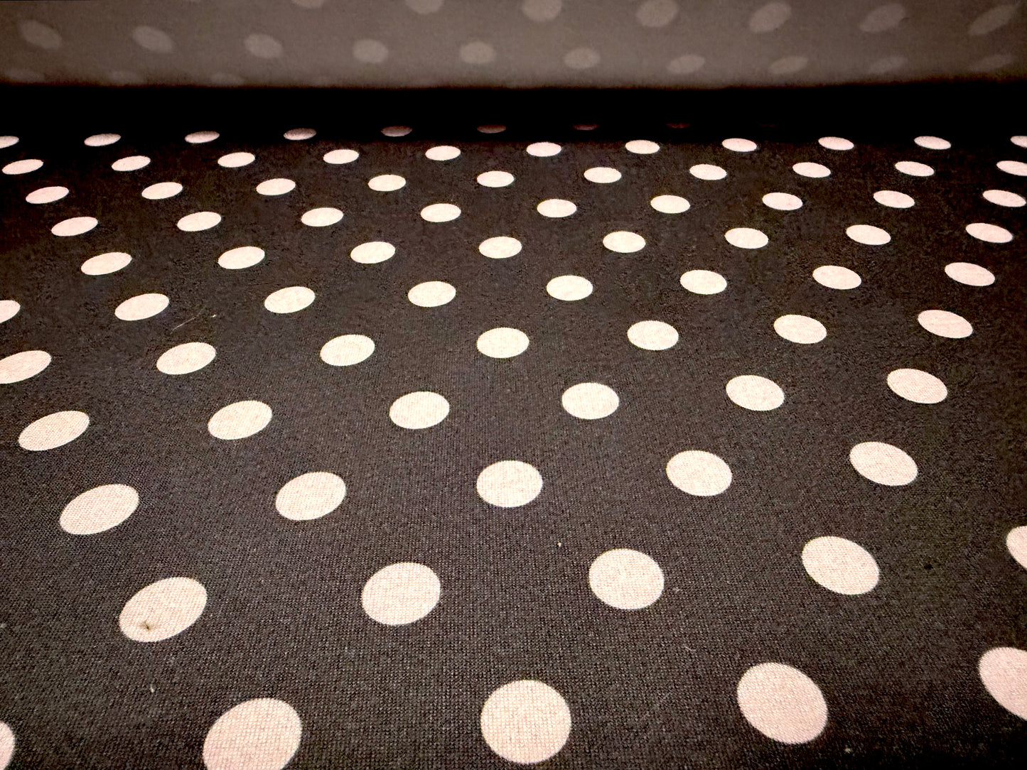 Super soft stretch single jersey fabric, per metre - polka dot print - black & pink