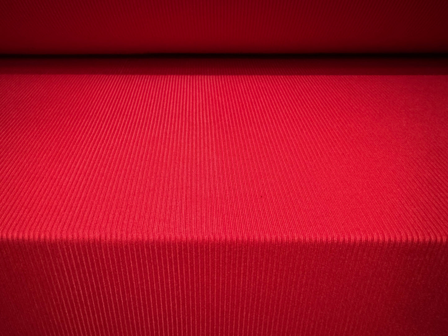 Soft touch stretch spandex rib jersey fabric, per metre - plain - bright red