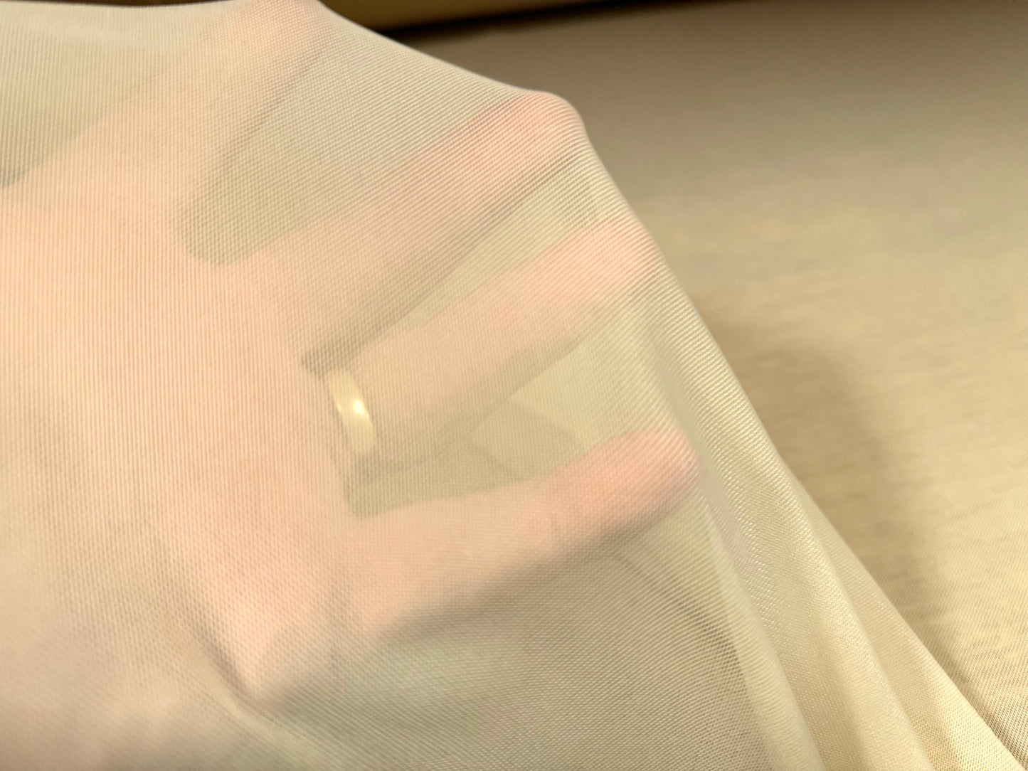 Power mesh net stretch spandex fabric, per metre - plain - beige