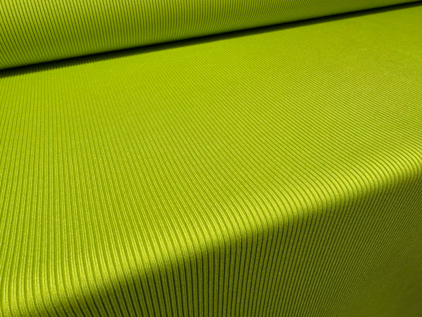 Heavyweight rib jersey fabric, per metre - plain - lime green