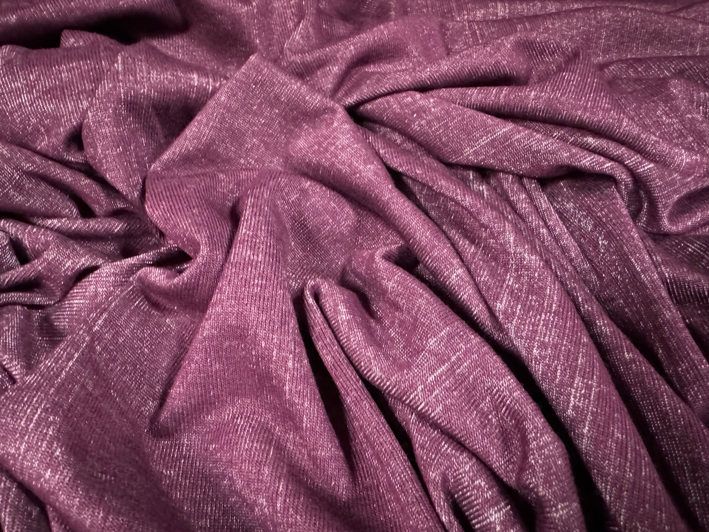 Stretch single jersey fabric, per metre - distressed shimmer - berry