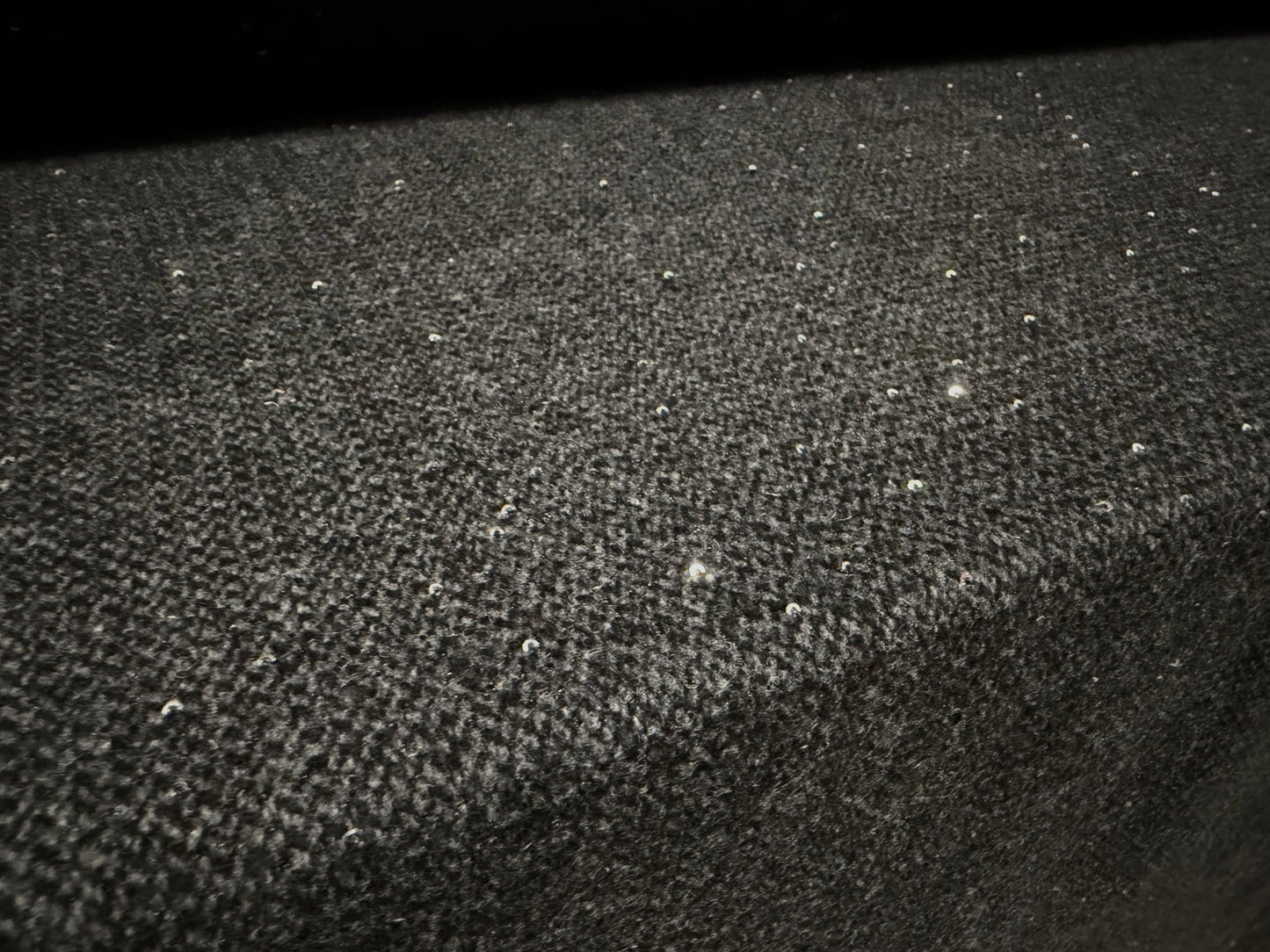 Wool tweed fabric with sequins, per metre - grey