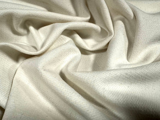 Wool mouflon coat jacket fabric, per metre - plain - winter white