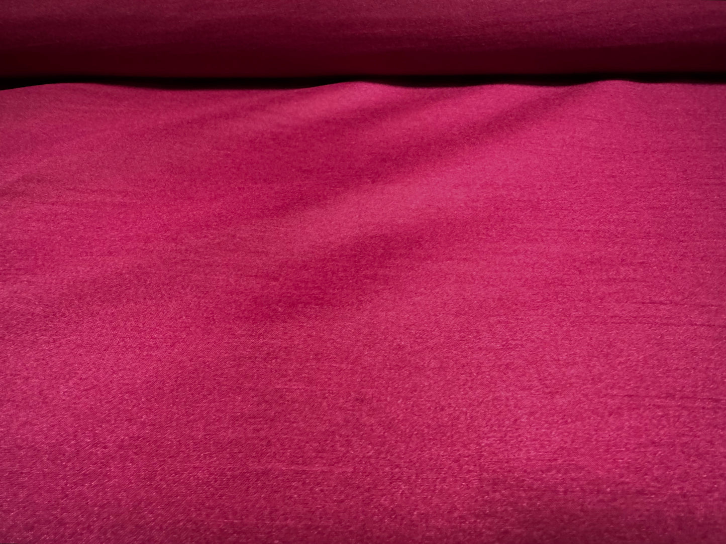 Shantung satin faux silk woven dress fabric, per metre - plain - wild berry