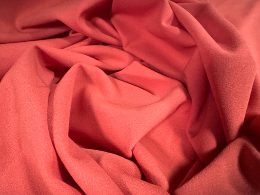 Scuba crepe stretch spandex double jersey fabric, per metre - plain - salmon pink