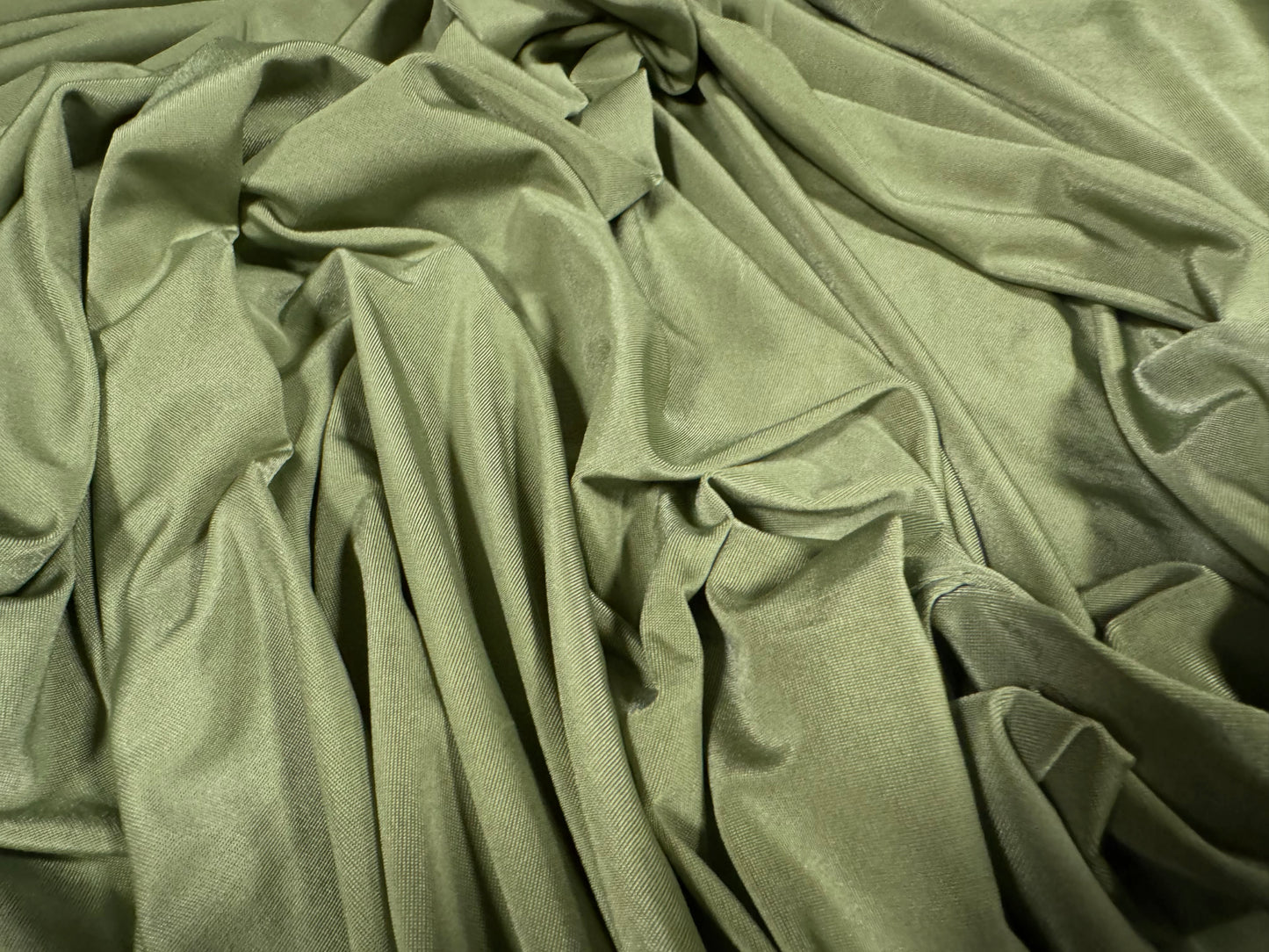 Soft touch stretch spandex single jersey fabric, per metre - plain - wild sage