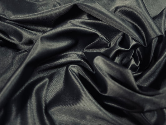 Trilobal nylon sateen fabric, per metre - plain - black