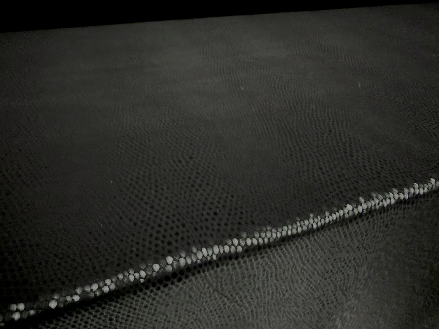 Embossed faux leather pvc coated jersey fabric, per metre - snakeskin - black