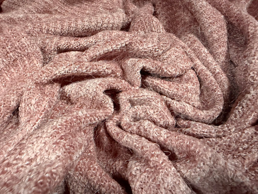Faux mohair couture knitwear fabric, per metre - plain - pink