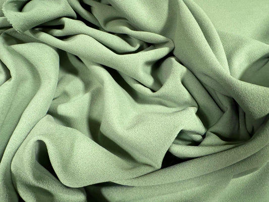 Scuba crepe stretch spandex double jersey fabric, per metre - plain - wild sage