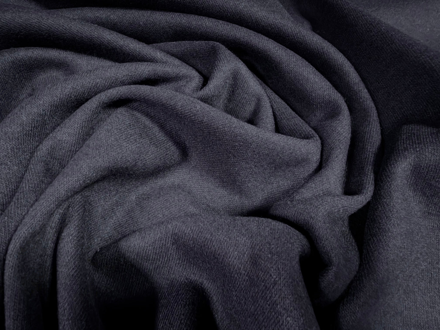 Heavyweight wool knit fabric, per metre - plain - navy blue