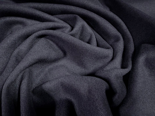 Heavyweight wool knit fabric, per metre - plain - navy blue