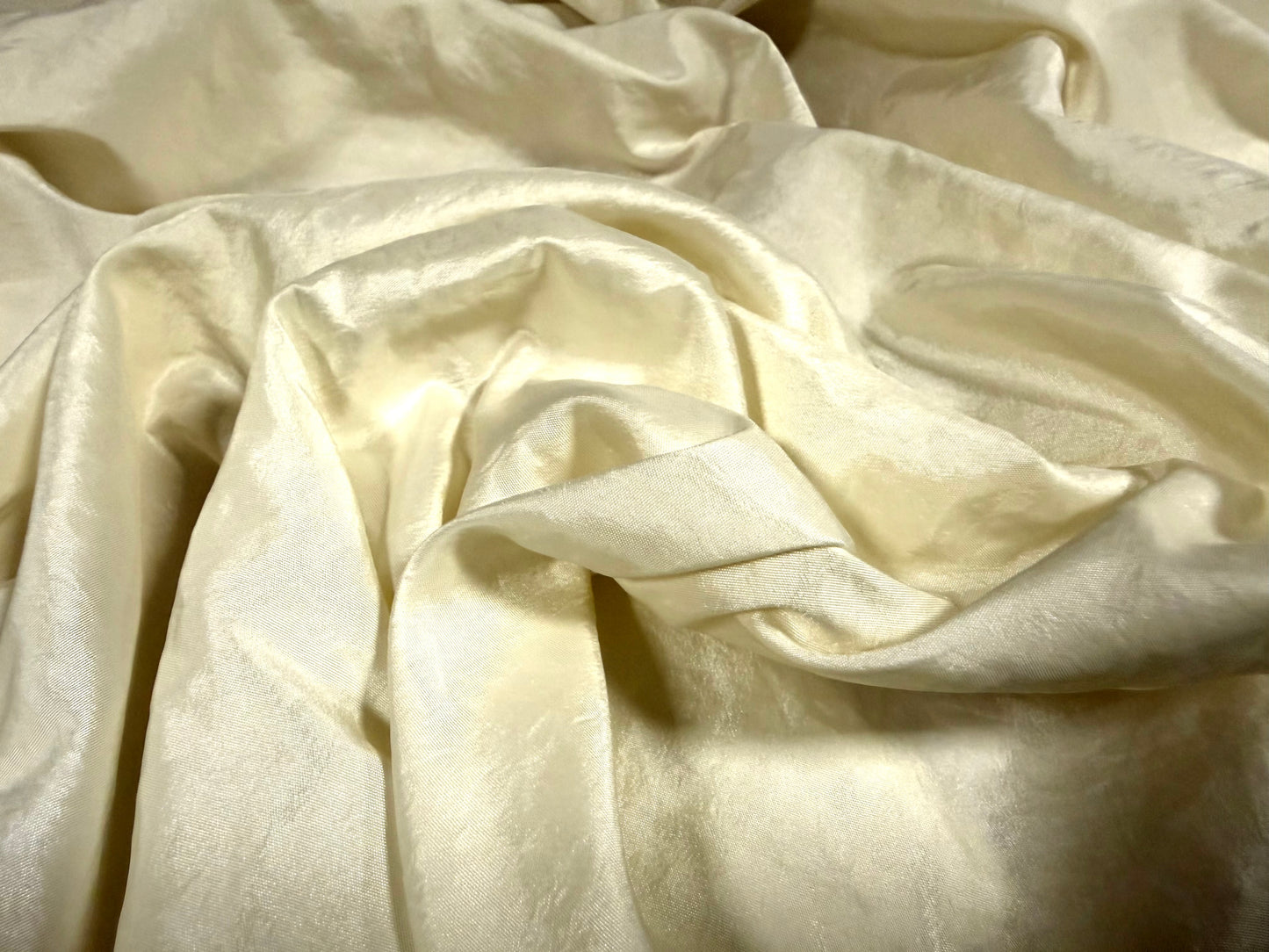 Taffeta woven dress fabric, per metre - plain - cream
