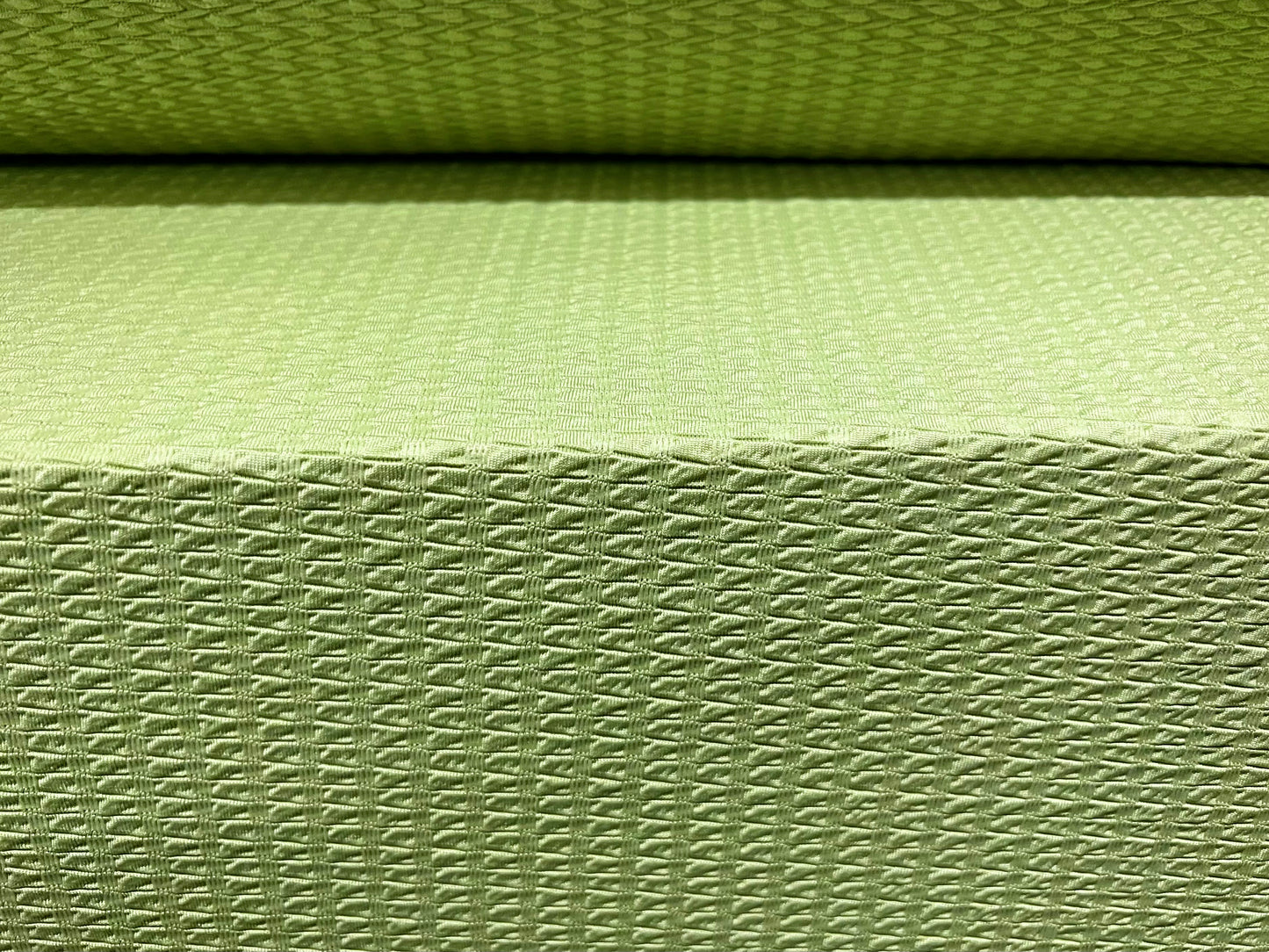 Double jersey knit stretch spandex fabric, per metre - jacquard - apple green