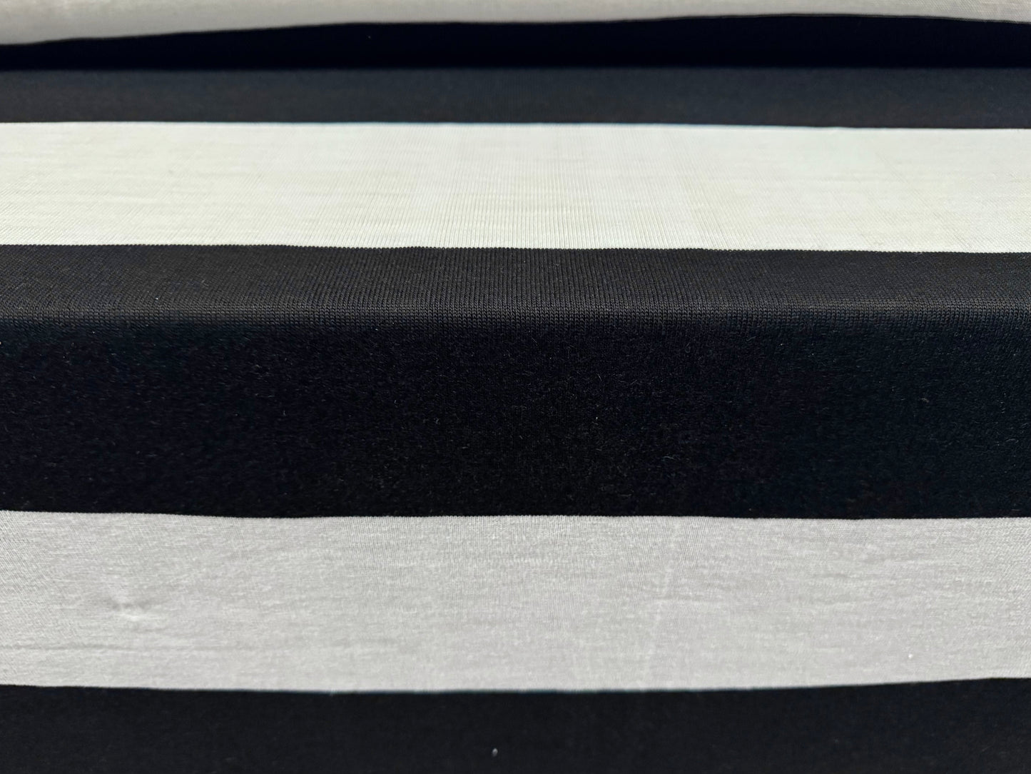 Knitwear jersey fabric, per metre - wide stripe - black & white