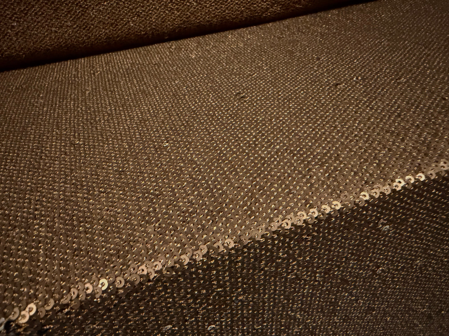 Couture sequin dress fabric, per metre - brown