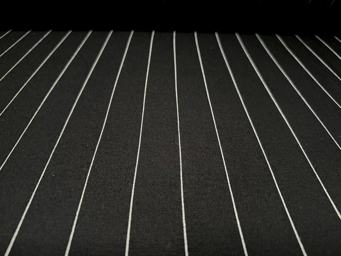 Ponte Roma double jersey knit stretch fabric, per metre - pinstripe - black & white