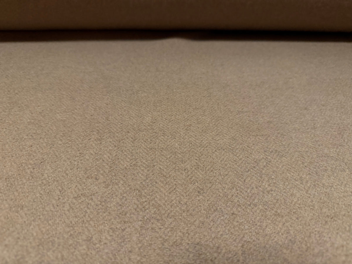 Heavyweight wool flannel fabric, per metre - plain - taupe