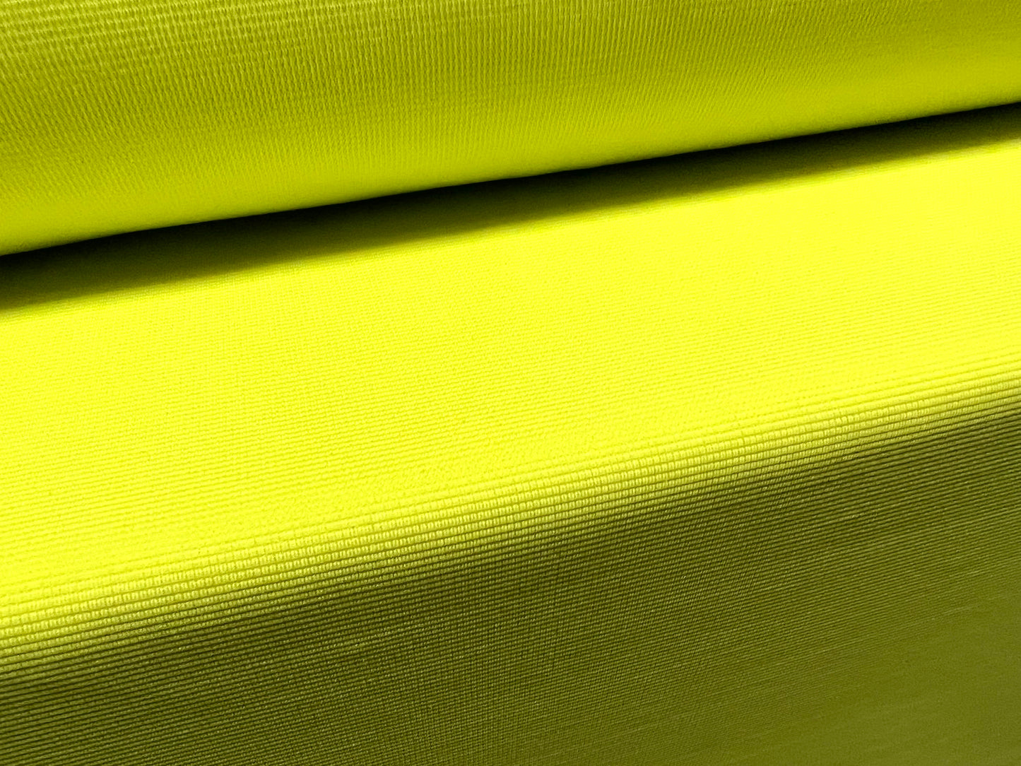 Fine Ottoman Rib Stretch Spandex Double Jersey Fabric , Per Metre - Plain - citrus