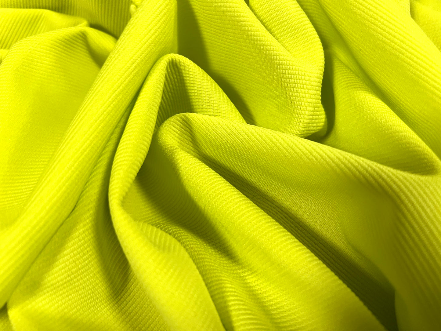 Fine Ottoman Rib Stretch Spandex Double Jersey Fabric , Per Metre - Plain - citrus