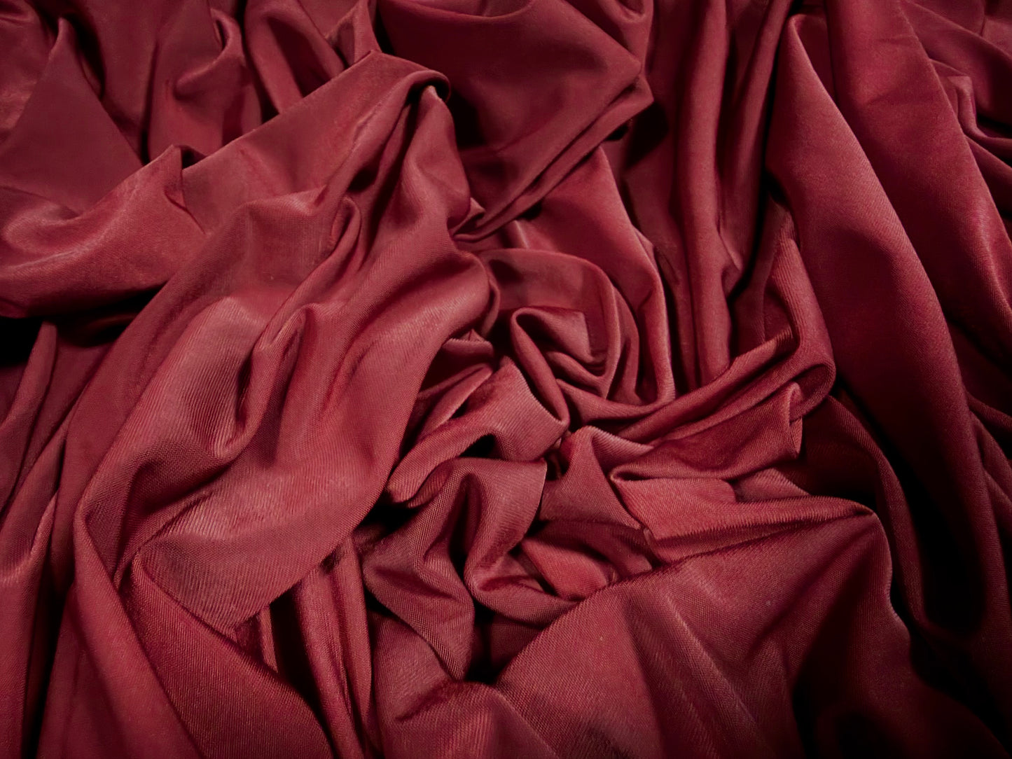 Soft touch spandex stretch jersey dress fabric, per metre - plain - wine