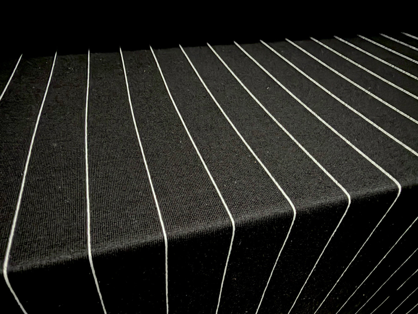 Ponte Roma double jersey knit stretch fabric, per metre - pinstripe - black & white
