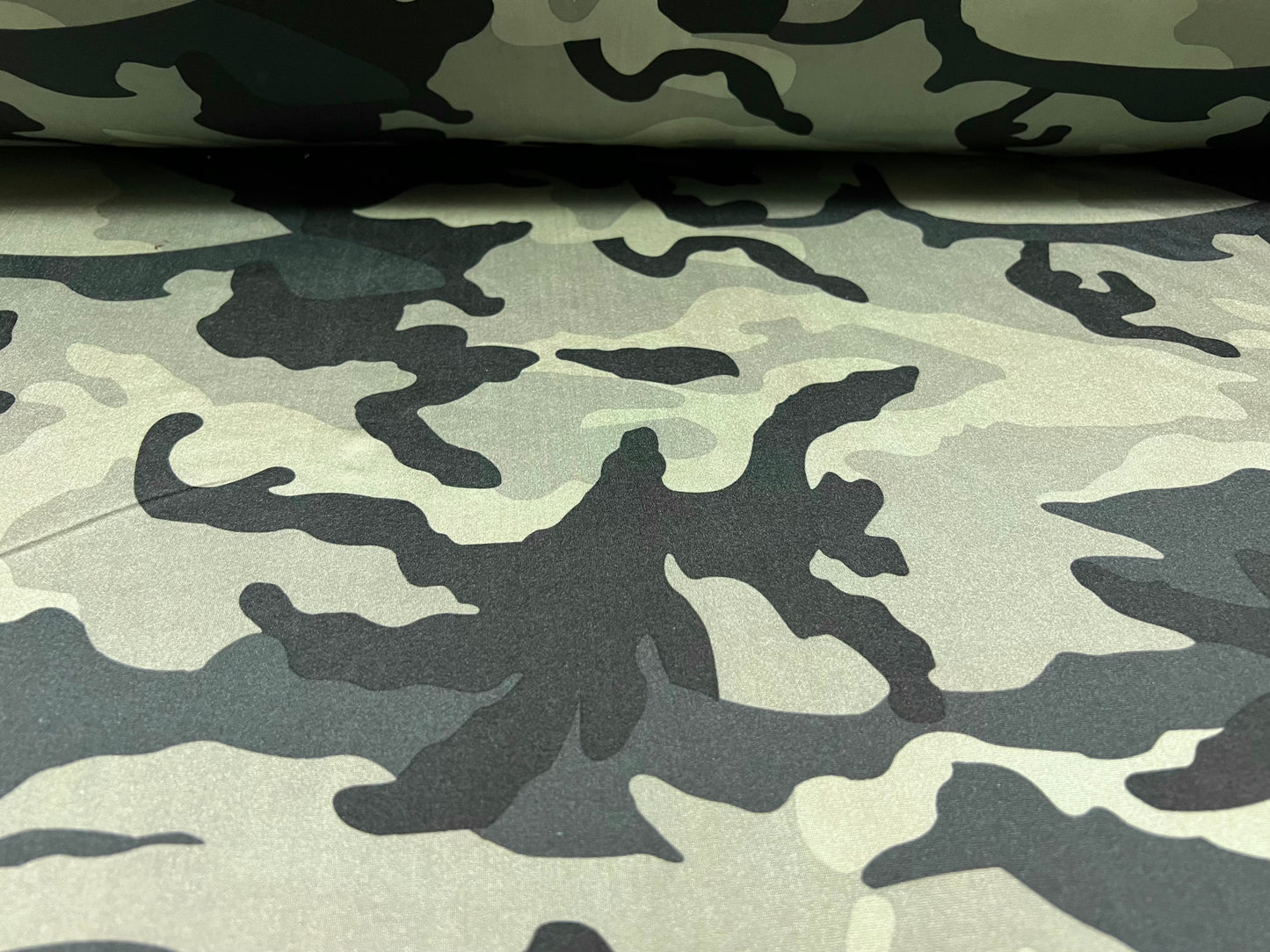 Swimwear stretch spandex jersey fabric, per metre - camouflage print - sage green