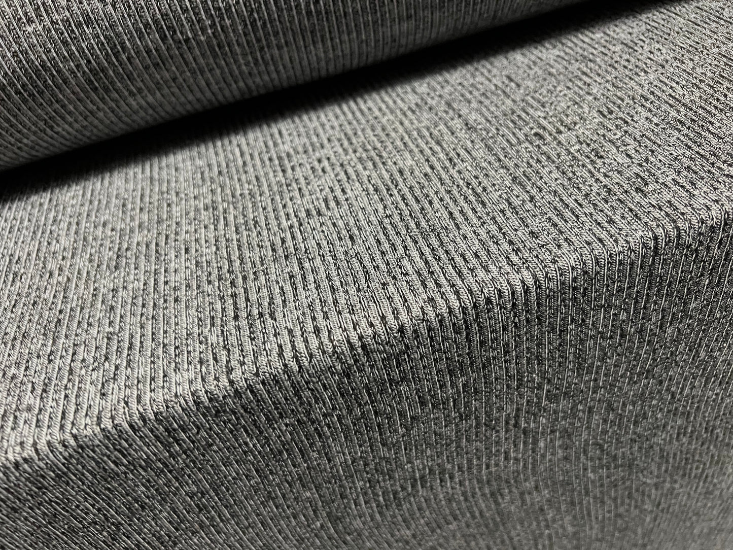 Melange ribbed stretch spandex jersey fabric, per metre - grey marl