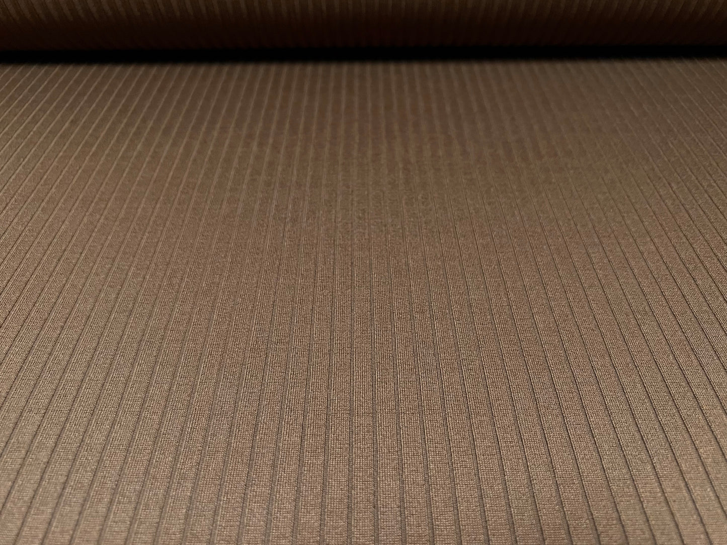 Stretch spandex rib jersey fabric, per metre - plain - mocha brown