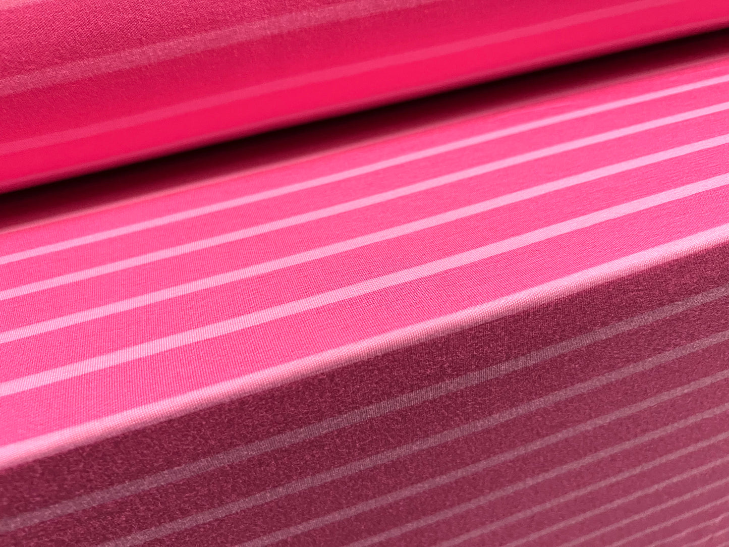 Viscose spandex stretch single jersey fabric, per metre - stripe - cerise & baby pink