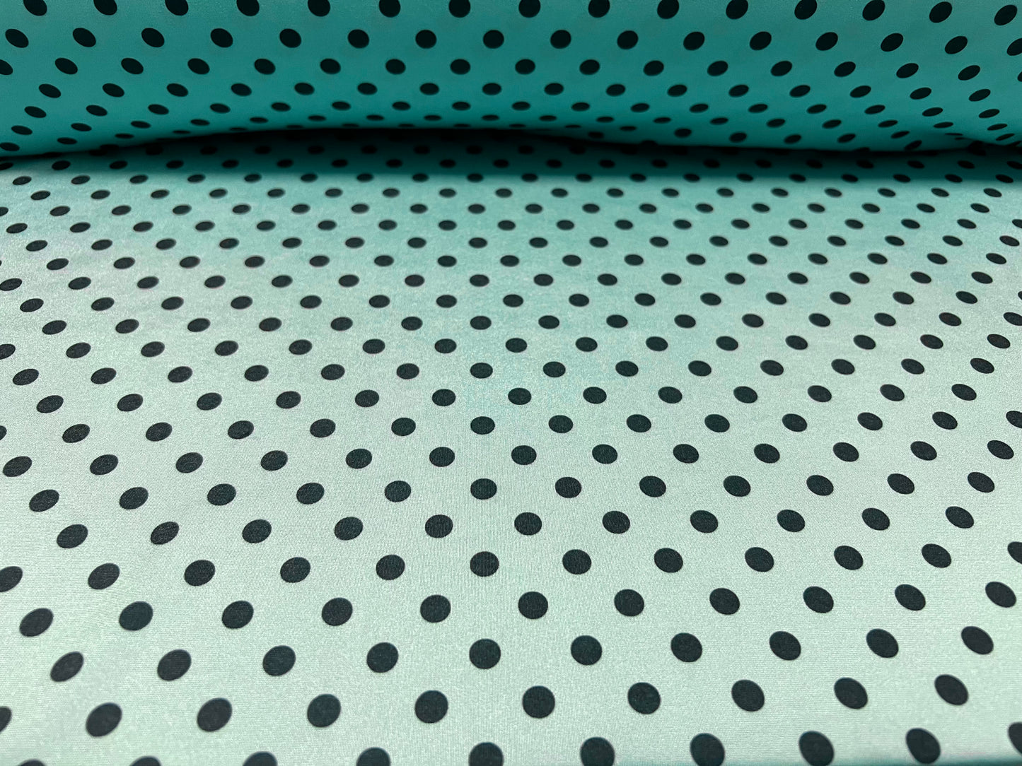 Swimwear stretch spandex jersey fabric, per metre - polka dot print - turquoise