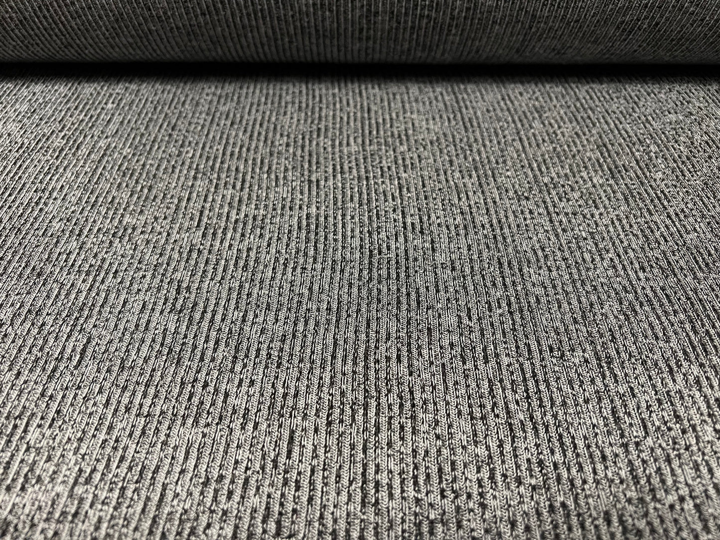 Melange ribbed stretch spandex jersey fabric, per metre - grey marl