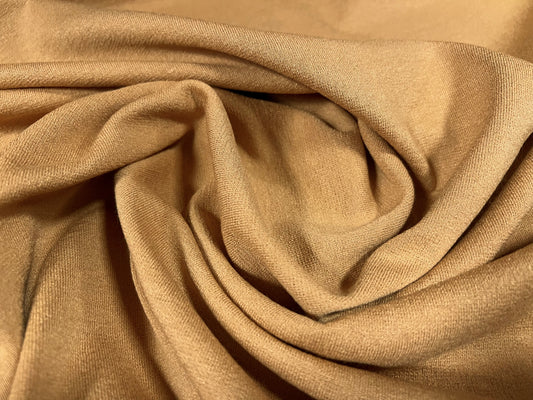 Morgan crepe double jersey stretch spandex fabric, per metre - plain - golden brown