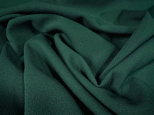 Scuba crepe stretch spandex double jersey fabric, per metre - plain - dark green