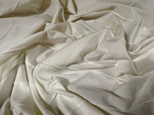 Wave jacquard Viscose spandex stretch single jersey fabric, per metre - ivory