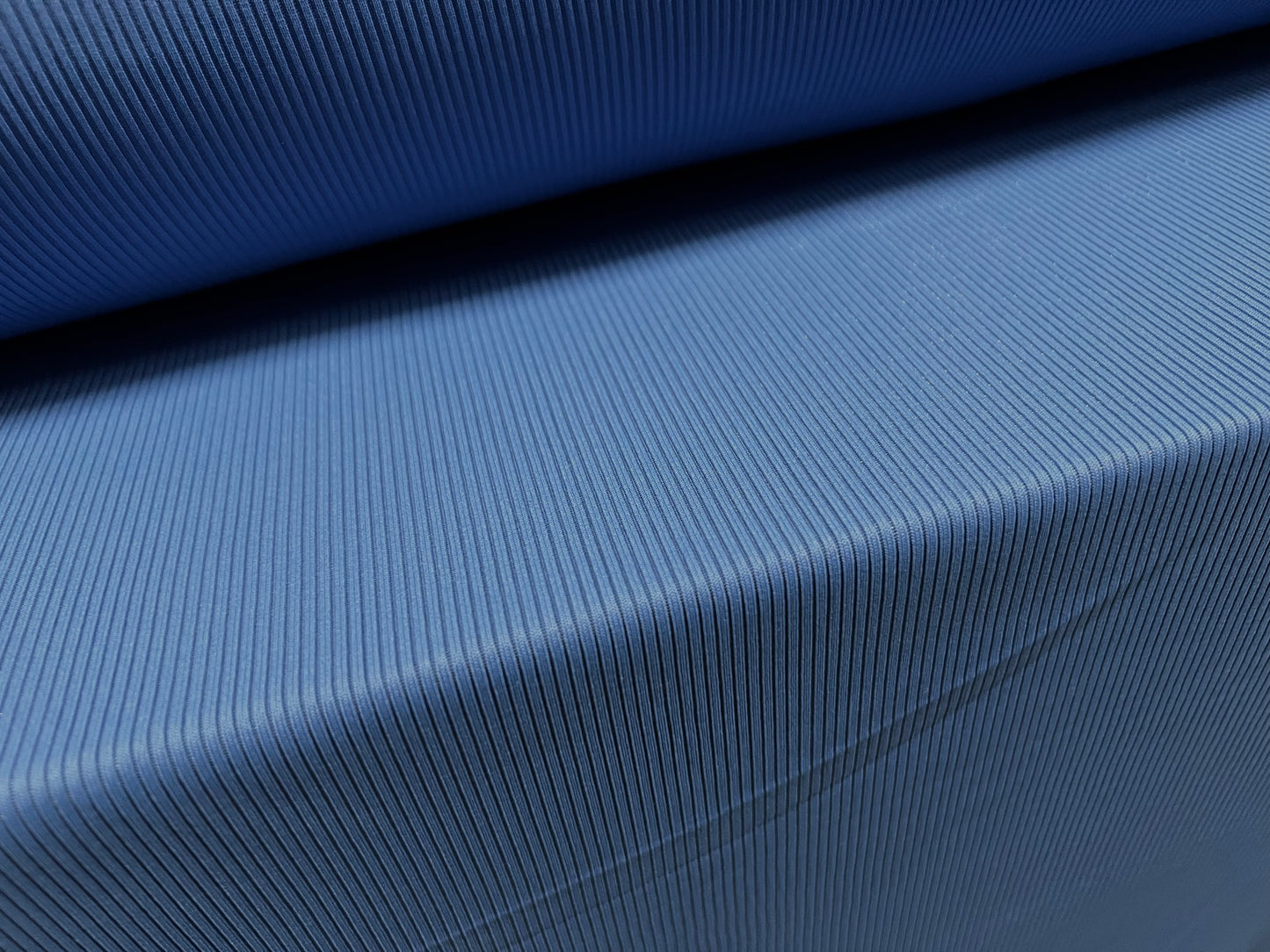 Fine ribbed spandex stretch jersey fabric, per metre - plain - cornflower blue