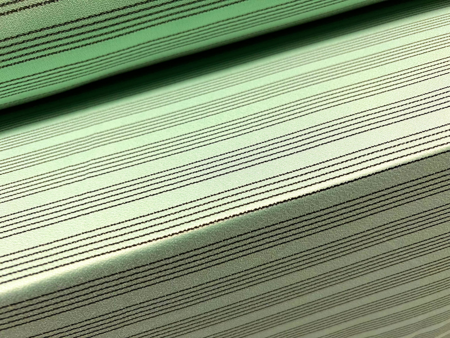 Spandex crepe stretch single jersey fabric, per metre - pinstripes - mint green