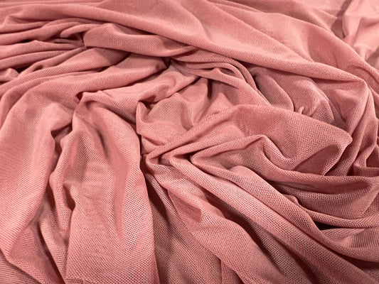 Power mesh net stretch spandex fabric, per metre - plain - rose pink