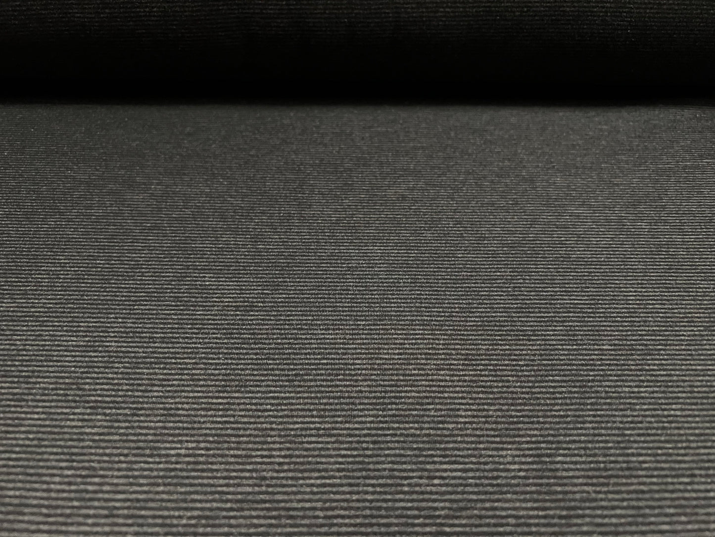 Cotton spandex stretch single jersey fabric, per metre - pinstripe - charcoal grey